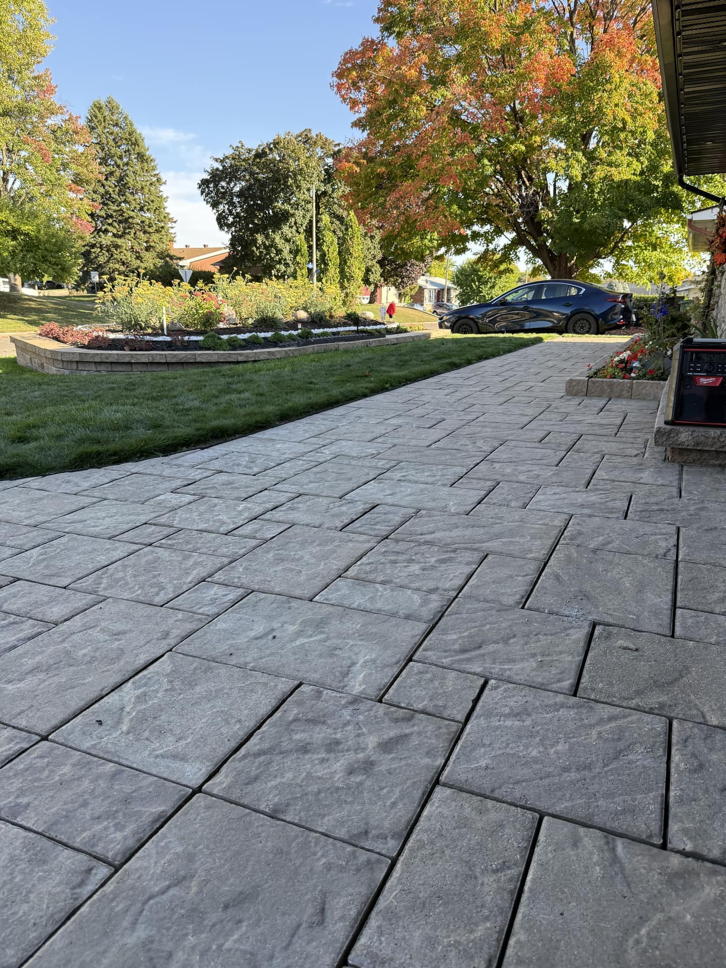 Interlock patio installation